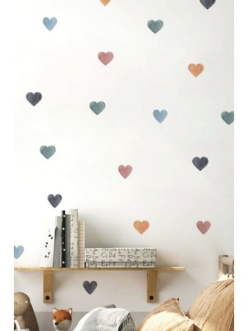 Soft Renkler Kalp Çocuk Odası Duvar Sticker